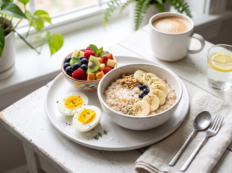 Oats + Boiled Egg + Fruit